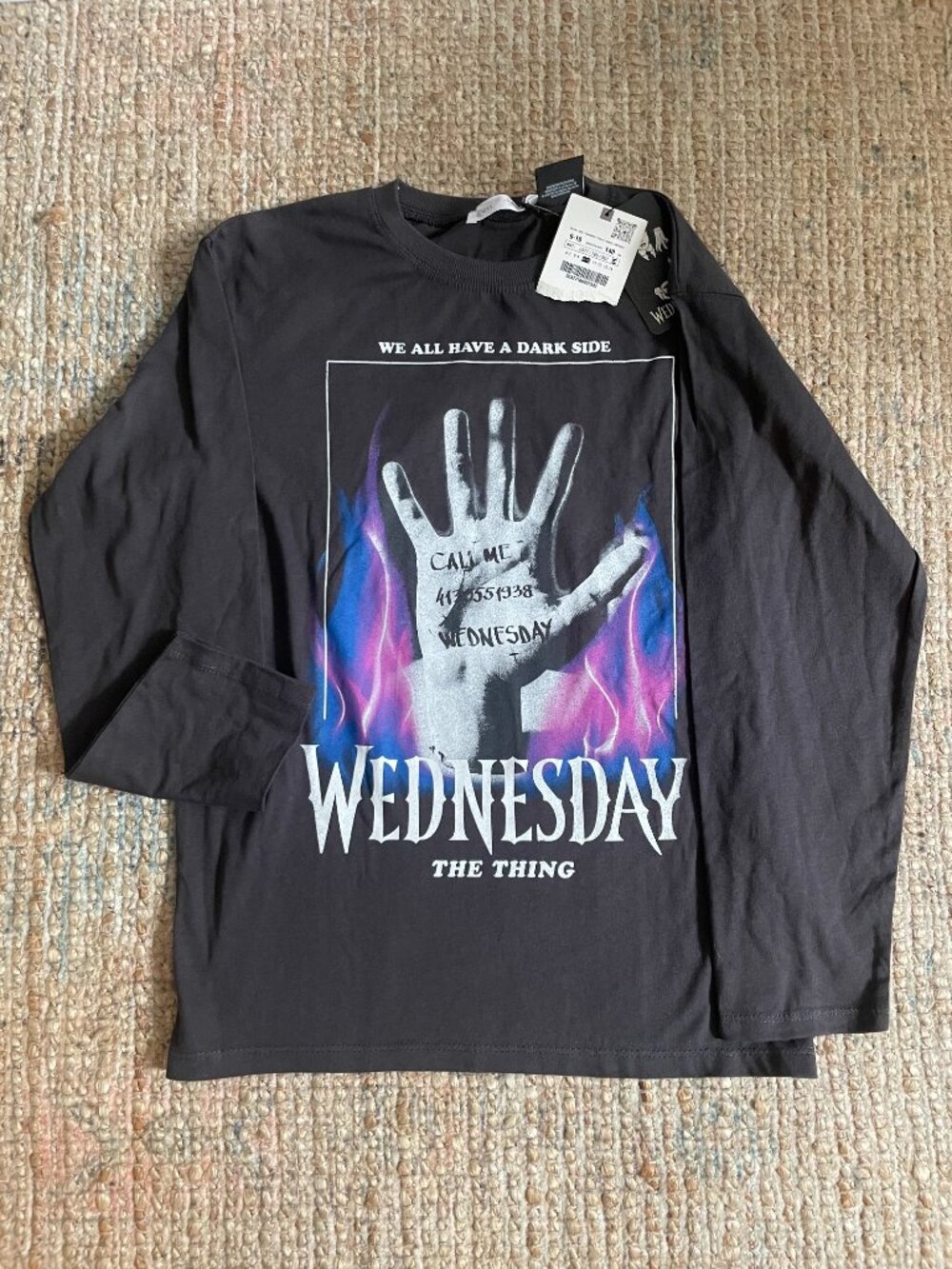 Zara Kids x MGM Wednesday Addams "The Thing" Long Sleeve T-Shirt 9-10 YRS NWT